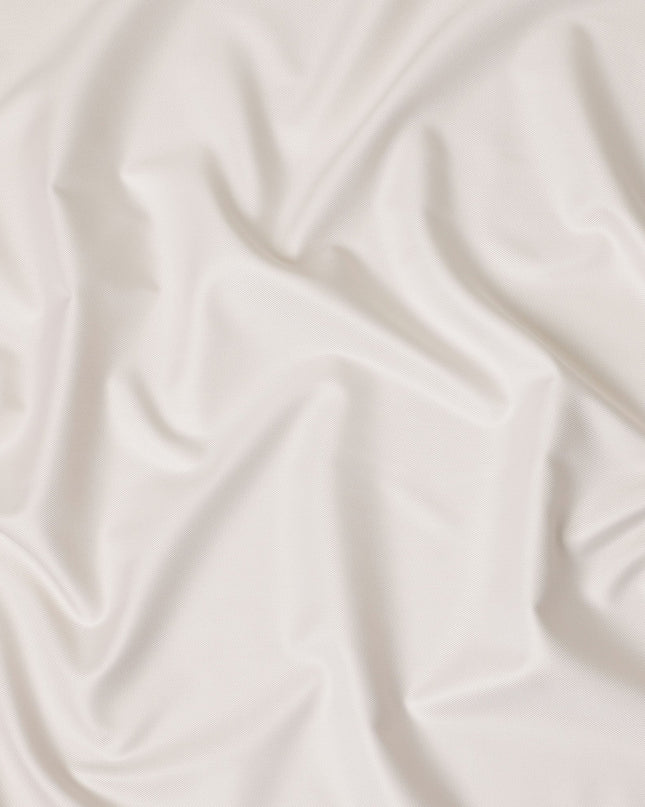 Cream Beige Fine Texture Premium Italian Cotton Shirting Fabric, Subtle Ribbed Weave, 150 Cms Width, Italy-D27048