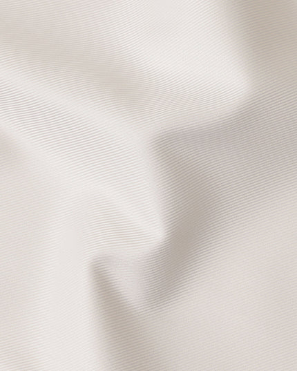 Cream Beige Fine Texture Premium Italian Cotton Shirting Fabric, Subtle Ribbed Weave, 150 Cms Width, Italy-D27048