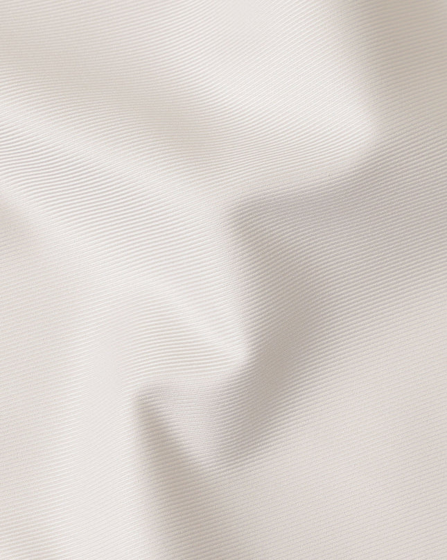 Cream Beige Fine Texture Premium Italian Cotton Shirting Fabric, Subtle Ribbed Weave, 150 Cms Width, Italy-D27048