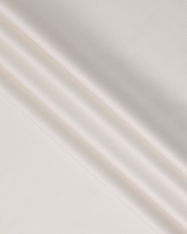 Cream Beige Fine Texture Premium Italian Cotton Shirting Fabric, Subtle Ribbed Weave, 150 Cms Width, Italy-D27048