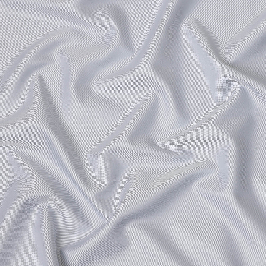 Light Blue Micro Stripe Premium Italian Cotton Shirting Fabric, Fine Textured Weave, 150 Cms Width, Italy-D27044