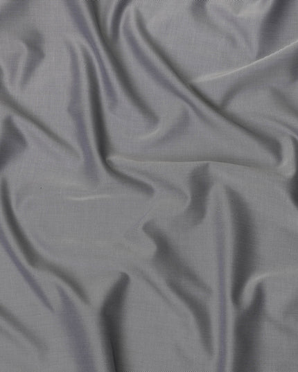 Charcoal Grey Fine Texture Premium Italian Cotton Shirting Fabric, Subtle Ribbed Weave, 150 Cms Width, Italy-D27051