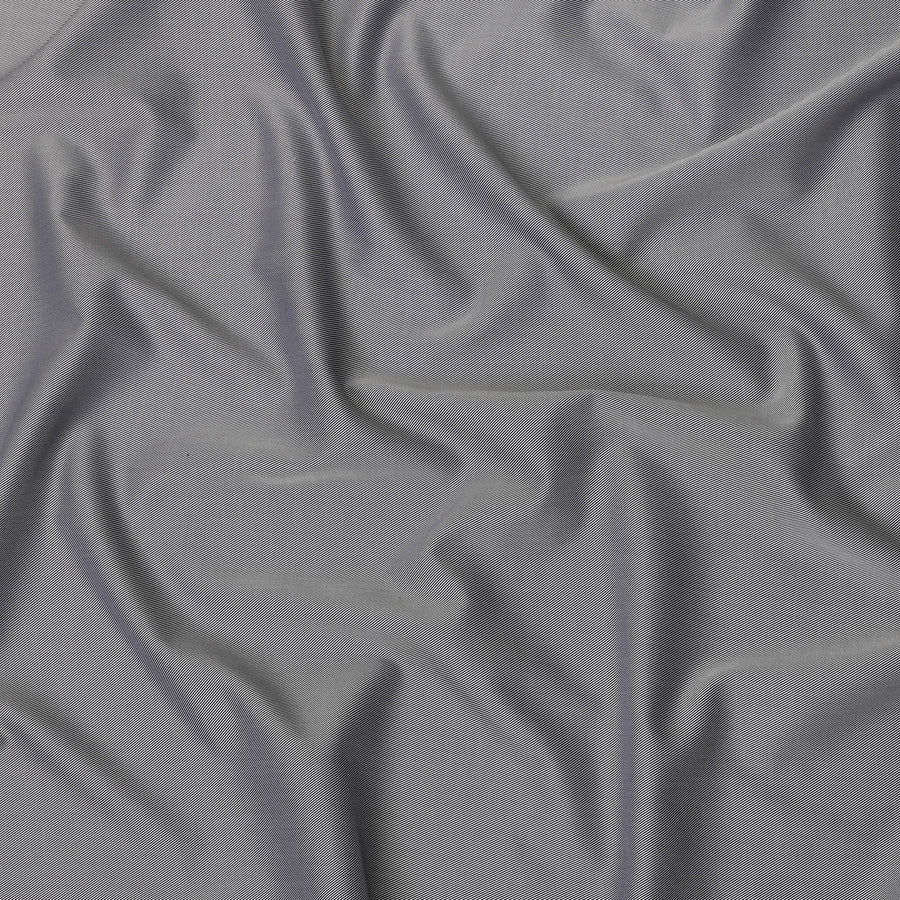Charcoal Grey Fine Texture Premium Italian Cotton Shirting Fabric, Subtle Ribbed Weave, 150 Cms Width, Italy-D27051