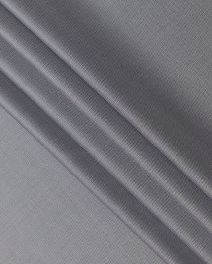 Charcoal Grey Fine Texture Premium Italian Cotton Shirting Fabric, Subtle Ribbed Weave, 150 Cms Width, Italy-D27051