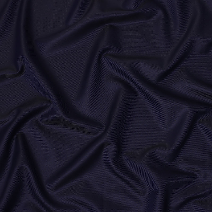 Navy Blue Fine Texture Premium Italian Cotton Shirting Fabric, Subtle Ribbed Weave, 150 Cms Width, Italy-D27046