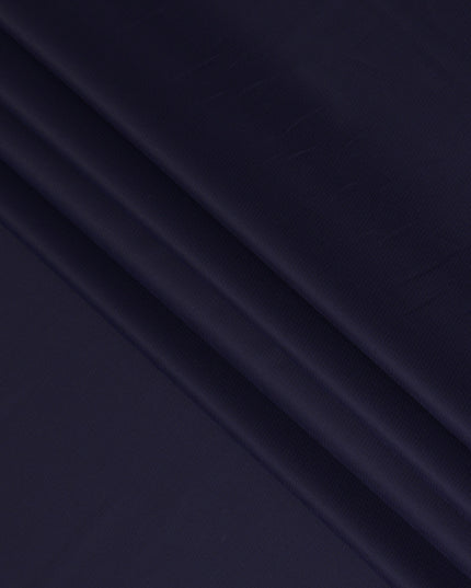 Navy Blue Fine Texture Premium Italian Cotton Shirting Fabric, Subtle Ribbed Weave, 150 Cms Width, Italy-D27046