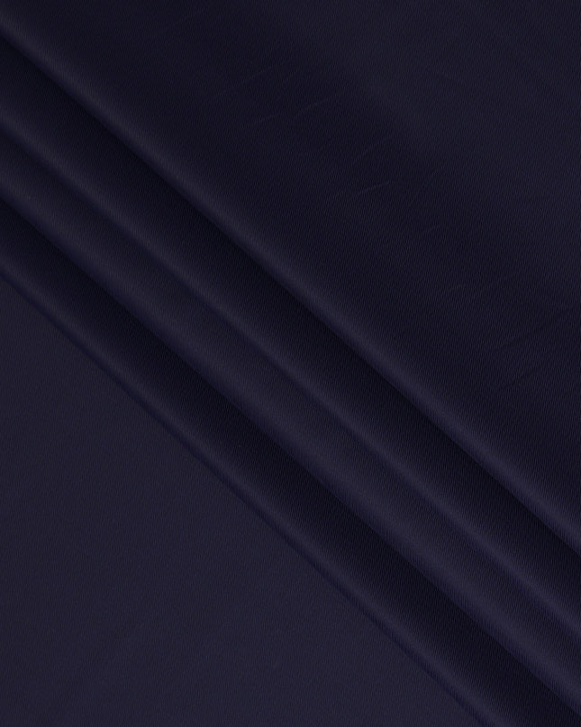 Navy Blue Fine Texture Premium Italian Cotton Shirting Fabric, Subtle Ribbed Weave, 150 Cms Width, Italy-D27046