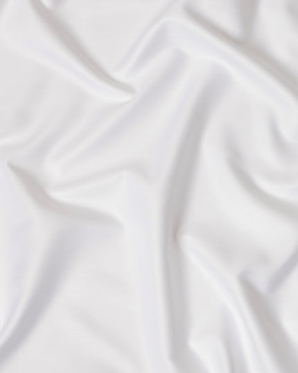 Pure White Herringbone Textured Solid Premium Italian Cotton Shirting Fabric, 150 Cms, Italy-D27060