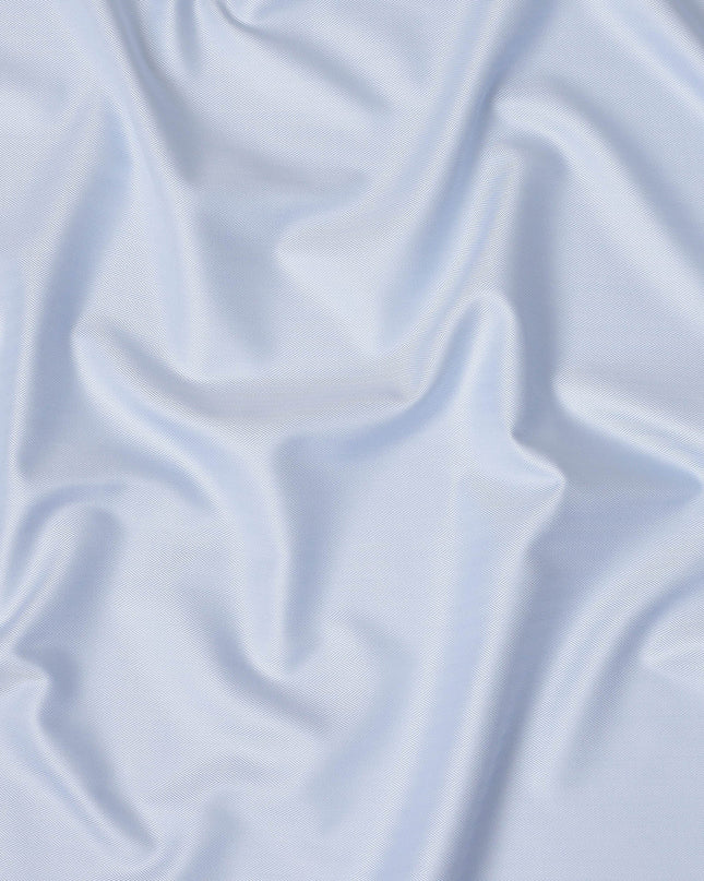 Powder Blue Herringbone Textured Solid Premium Italian Cotton Shirting Fabric, 150 Cms, Italy-D27062