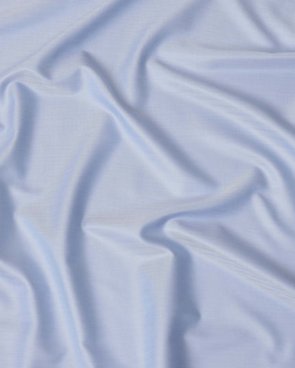Light Blue Herringbone Textured Solid Premium Italian Cotton Shirting Fabric 150 Cms Italy-D27063