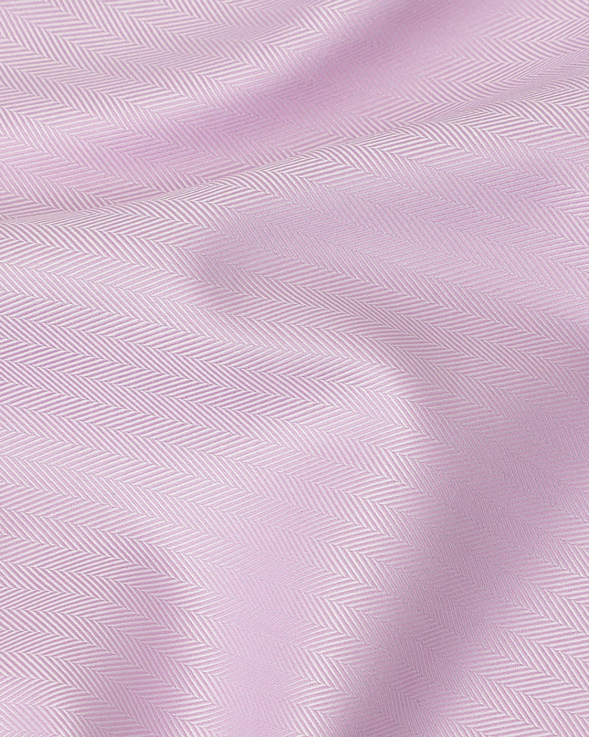 Soft Pink Herringbone Textured Solid Premium Italian Cotton Shirting Fabric, 150 Cms, Italy-D27061