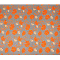 Grey Orange Floral Printed Viscose Fabric Raw Silk Finish Elegant Soft Dress Material 110 Cms India-D27331