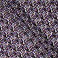 Purple Brown Abstract Geometric Printed Viscose Fabric with Raw Silk Finish 110 Cms India-D27342