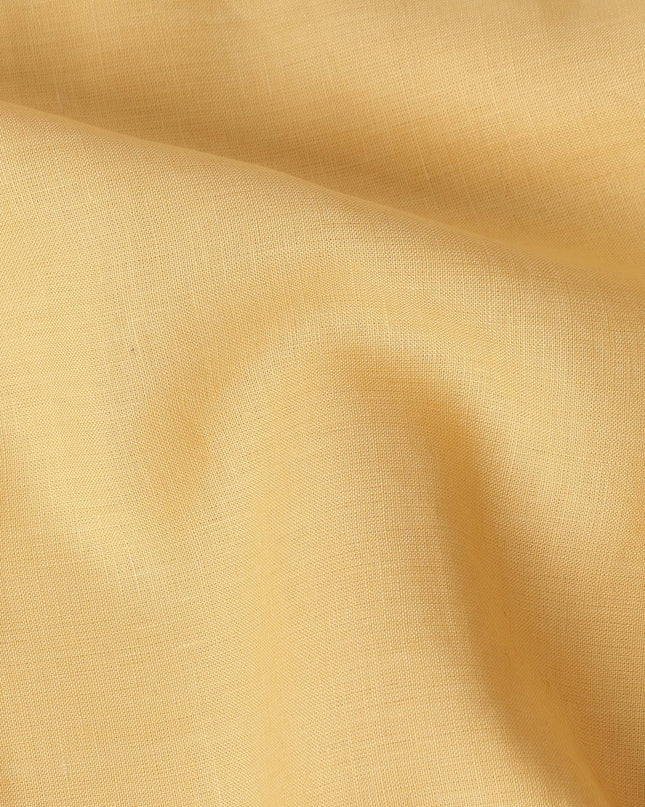 Butter Yellow Solid Plain Pure Linen Fabric Soft Breathable Lightweight Natural Linen Cloth for Apparel Sewing Craft Dressmaking Material 150 Cms Width Premium Quality Indian Origin Linen Fabric-D28478