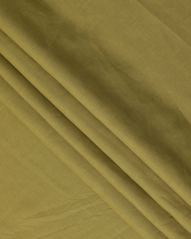 Mustard Green Solid Plain Pure Linen Fabric Soft Breathable Lightweight Natural Linen Cloth for Apparel Sewing Craft Dressmaking Material 150 Cms Width Premium Quality Indian Origin Linen Fabric-D28480