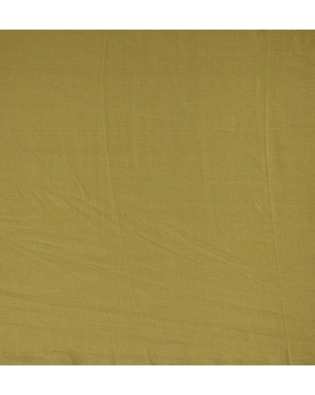 Mustard Green Solid Plain Pure Linen Fabric Soft Breathable Lightweight Natural Linen Cloth for Apparel Sewing Craft Dressmaking Material 150 Cms Width Premium Quality Indian Origin Linen Fabric-D28480