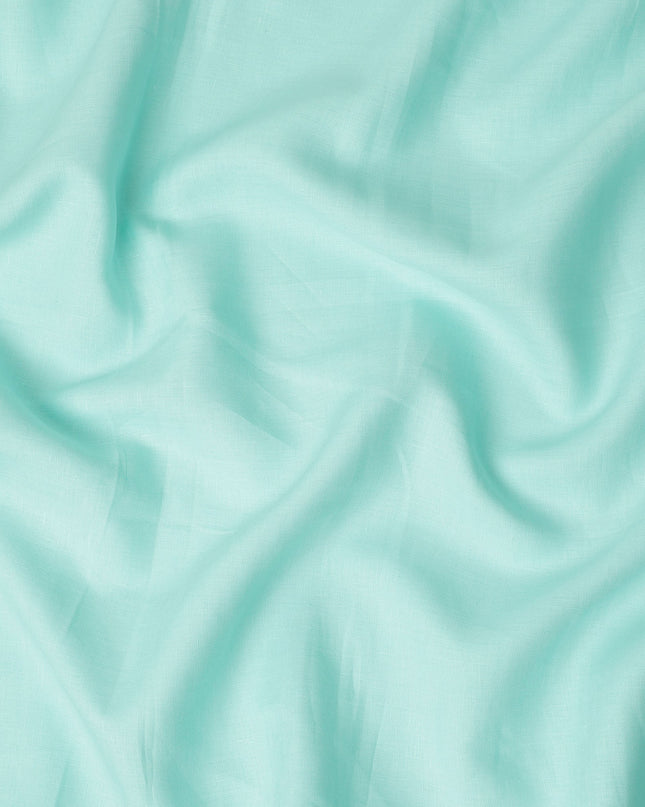 Mint Green Solid Plain Pure Linen Fabric Soft Breathable Lightweight Natural Linen Cloth for Apparel Sewing Craft Dressmaking Material 150 Cms Width Premium Quality Indian Origin Linen Fabric-D28477