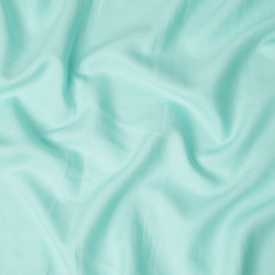 Mint Green Solid Plain Pure Linen Fabric Soft Breathable Lightweight Natural Linen Cloth for Apparel Sewing Craft Dressmaking Material 150 Cms Width Premium Quality Indian Origin Linen Fabric-D28477