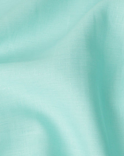Mint Green Solid Plain Pure Linen Fabric Soft Breathable Lightweight Natural Linen Cloth for Apparel Sewing Craft Dressmaking Material 150 Cms Width Premium Quality Indian Origin Linen Fabric-D28477