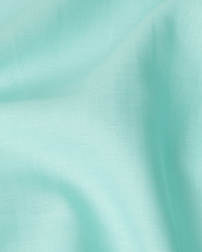 Mint Green Solid Plain Pure Linen Fabric Soft Breathable Lightweight Natural Linen Cloth for Apparel Sewing Craft Dressmaking Material 150 Cms Width Premium Quality Indian Origin Linen Fabric-D28477