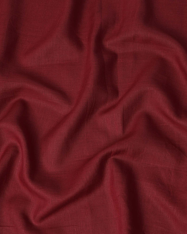 Maroon Solid Plain Pure Linen Fabric Soft Breathable Lightweight Natural Linen Cloth for Apparel Sewing Craft Dressmaking Material 150 Cms Width Premium Quality Indian Origin Linen Fabric-D28472