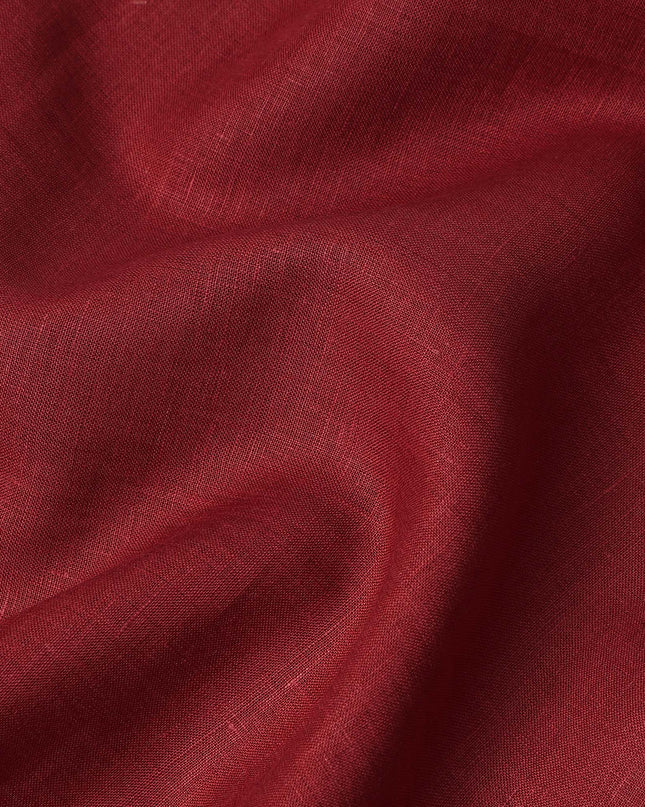 Maroon Solid Plain Pure Linen Fabric Soft Breathable Lightweight Natural Linen Cloth for Apparel Sewing Craft Dressmaking Material 150 Cms Width Premium Quality Indian Origin Linen Fabric-D28472