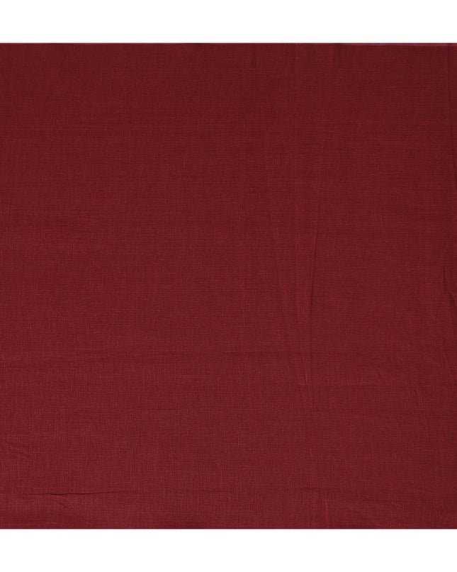 Maroon Solid Plain Pure Linen Fabric Soft Breathable Lightweight Natural Linen Cloth for Apparel Sewing Craft Dressmaking Material 150 Cms Width Premium Quality Indian Origin Linen Fabric-D28472