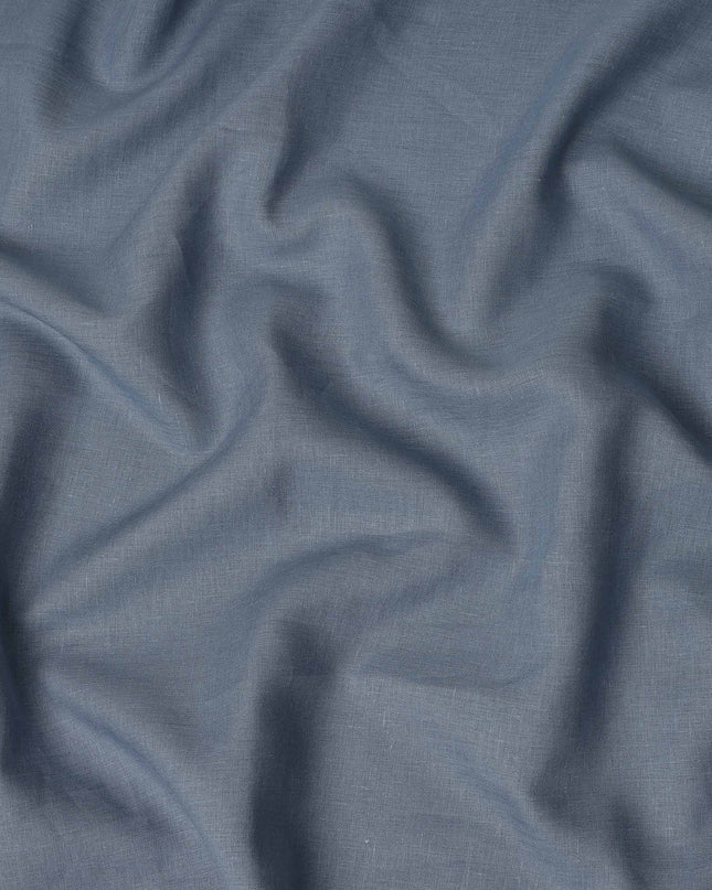 Steel Blue Solid Plain Pure Linen Fabric Soft Breathable Lightweight Natural Linen Cloth for Apparel Sewing Craft Dressmaking Material 150 Cms Width Premium Quality Indian Origin Linen Fabric-D28473