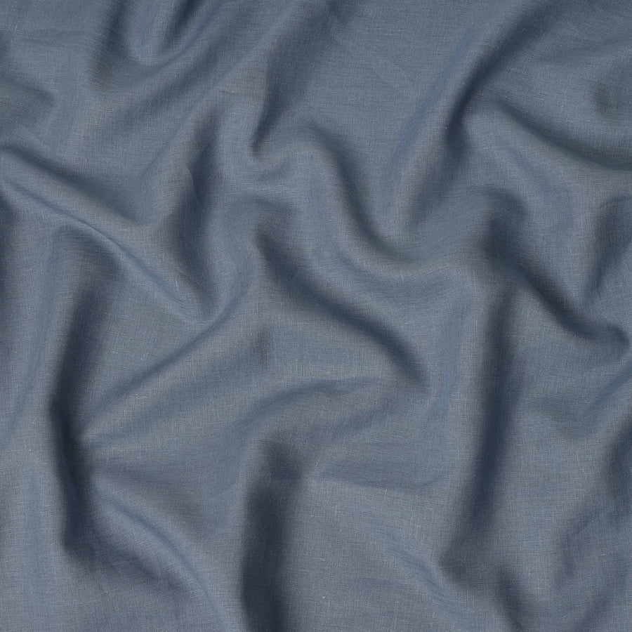 Steel Blue Solid Plain Pure Linen Fabric Soft Breathable Lightweight Natural Linen Cloth for Apparel Sewing Craft Dressmaking Material 150 Cms Width Premium Quality Indian Origin Linen Fabric-D28473
