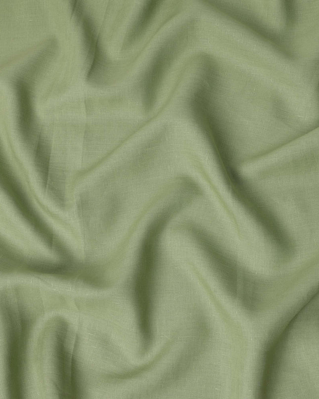 Green Solid Plain Pure Linen Fabric Soft Breathable Lightweight Natural Linen Cloth for Apparel Sewing Craft Dressmaking Material 150 Cms Width Premium Quality Indian Origin Linen Fabric-D28468