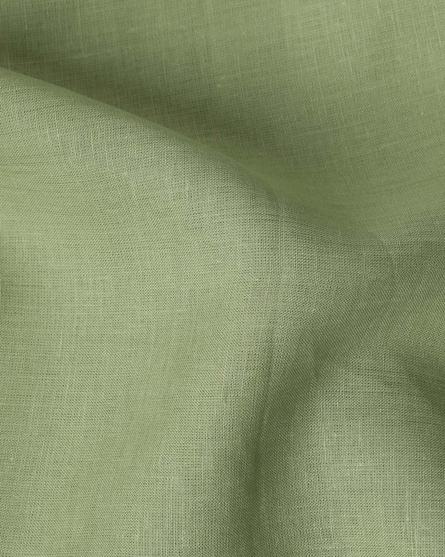 Green Solid Plain Pure Linen Fabric Soft Breathable Lightweight Natural Linen Cloth for Apparel Sewing Craft Dressmaking Material 150 Cms Width Premium Quality Indian Origin Linen Fabric-D28468