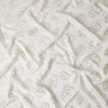 Ivory White Silk Satin Jacquard Fabric 140cm