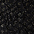 Jet Black Silk Satin Jacquard Fabric 140cm