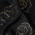 Jet Black Silk Satin Jacquard Fabric 140cm