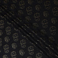 Jet Black Silk Satin Jacquard Fabric 140cm