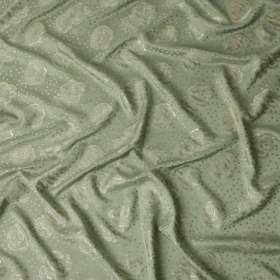 Sage Green Silk Satin Jacquard Fabric 140cm