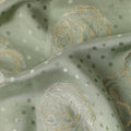Sage Green Silk Satin Jacquard Fabric 140cm