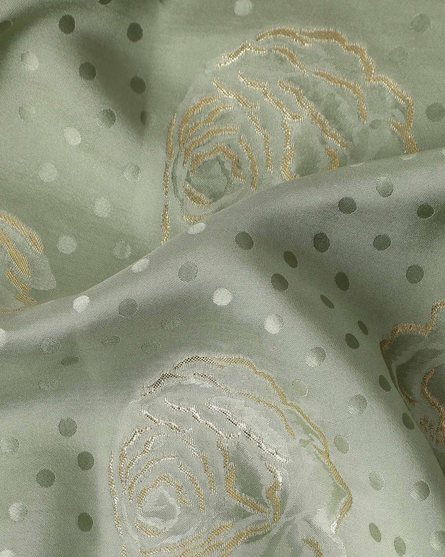 Sage Green Silk Satin Jacquard Fabric 140cm