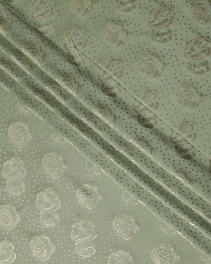 Sage Green Silk Satin Jacquard Fabric 140cm