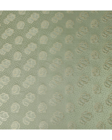 Sage Green Silk Satin Jacquard Fabric 140cm