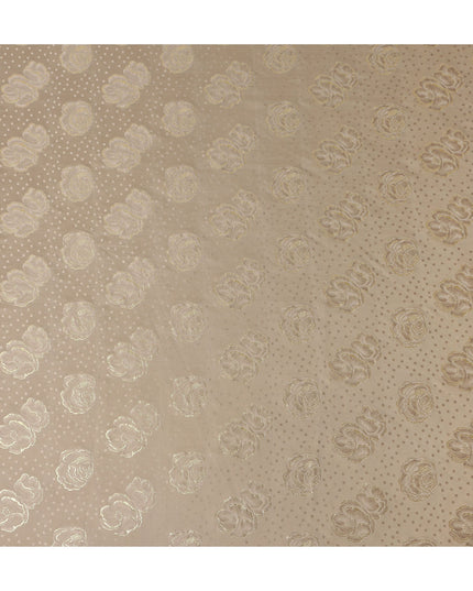 Champagne Beige Silk Satin Jacquard Fabric 140cm