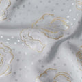 Silver Grey Silk Satin Jacquard Fabric 140cm