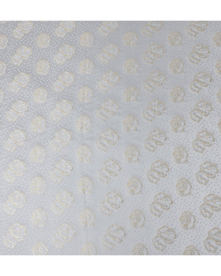 Silver Grey Silk Satin Jacquard Fabric 140cm