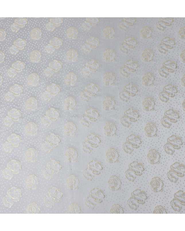 Silver Grey Silk Satin Jacquard Fabric 140cm