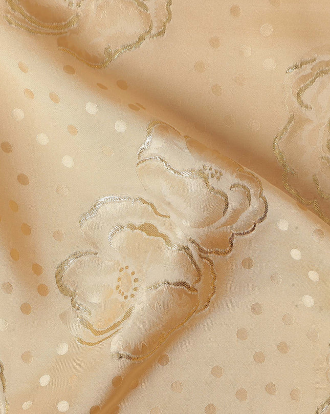 Champagne Gold Silk Satin Jacquard Fabric 140cm