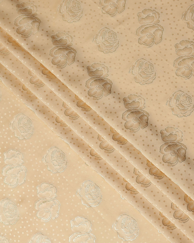 Champagne Gold Silk Satin Jacquard Fabric 140cm