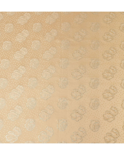 Champagne Gold Silk Satin Jacquard Fabric 140cm