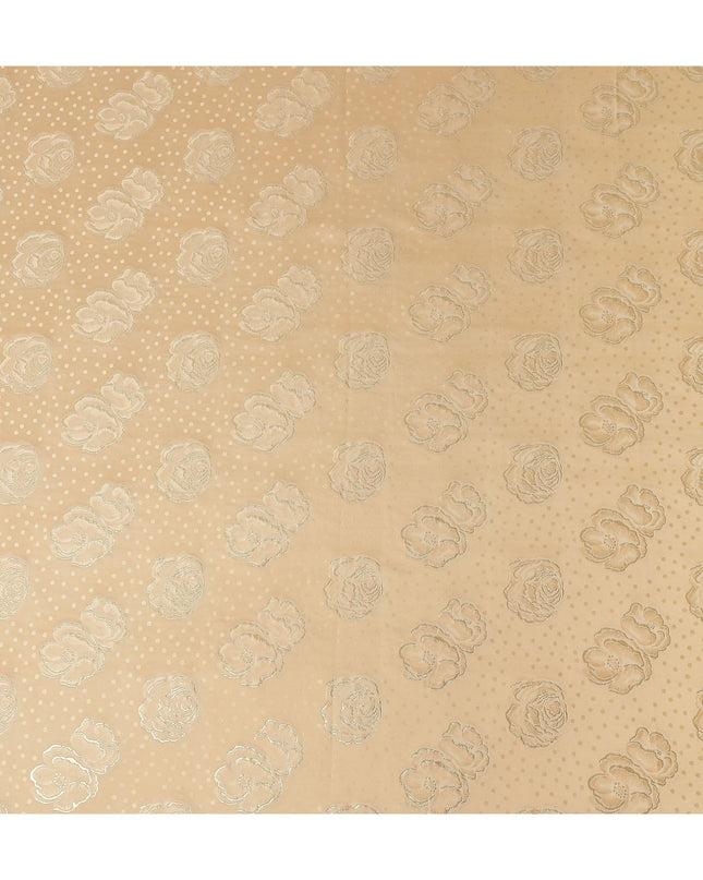 Champagne Gold Silk Satin Jacquard Fabric 140cm