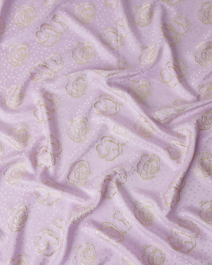 Lilac Pink Silk Satin Jacquard Fabric 140cm