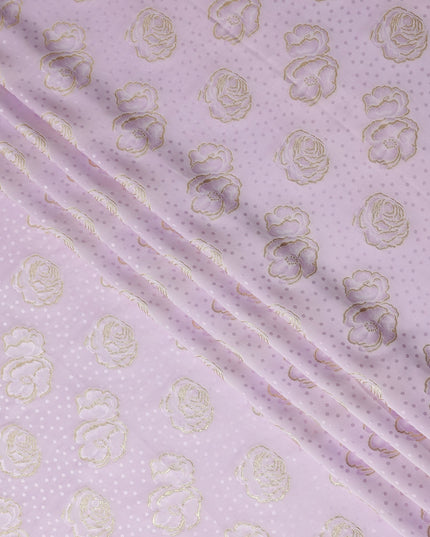 Lilac Pink Silk Satin Jacquard Fabric 140cm